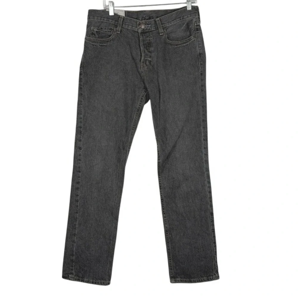 Hollister‎ Slim Straight Jeans Mens 32x30 Charcoal Gray Button Fly Denim Pants
